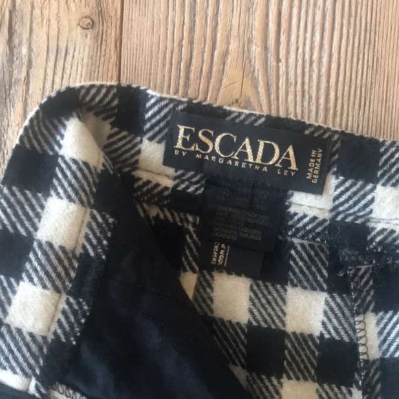 Vintage Escada Wool Gingham Shorts - Picture 7 of 12